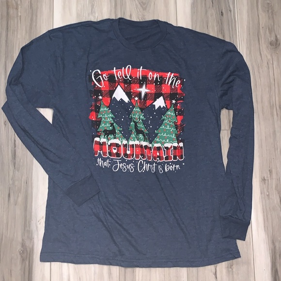 1️⃣ Christian long sleeve tee Christmas L NWOT - Picture 2 of 3